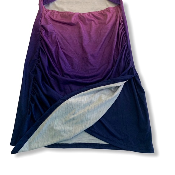 Women's Sleeveless Tank Dress with Cutout and Ruched Skirt - Picture 3 of 6